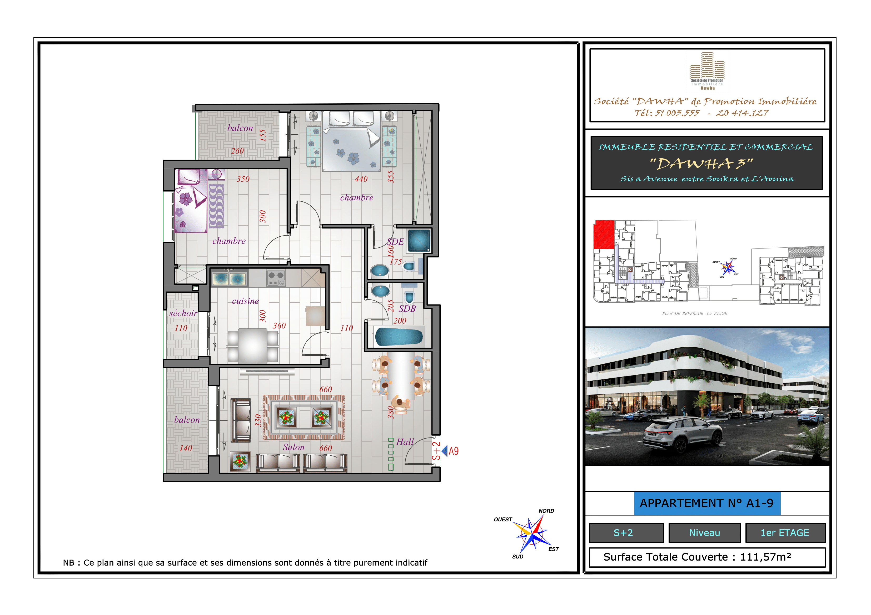 Appartement A1-9 :S+2