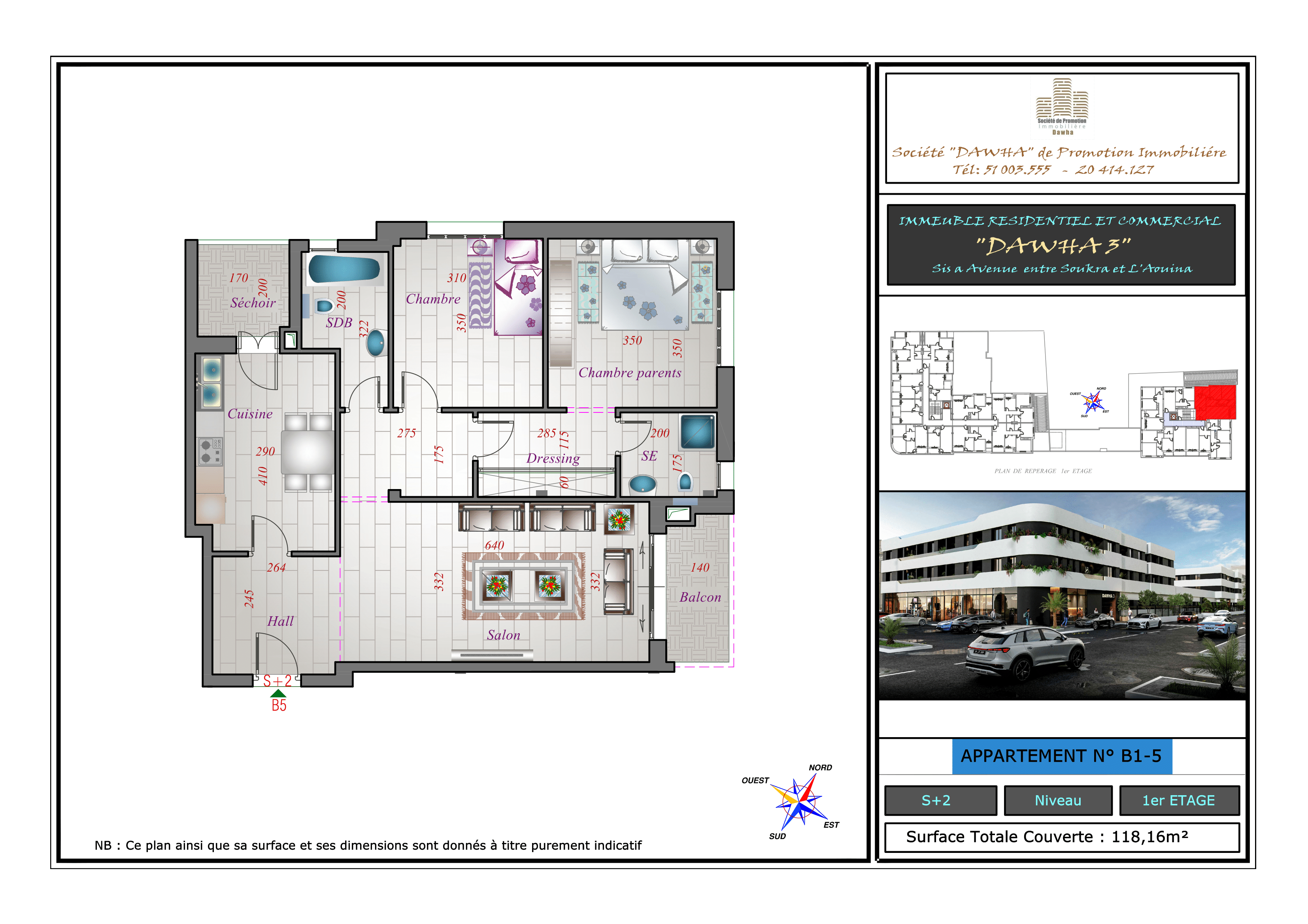 Appartement B1-5: S+2