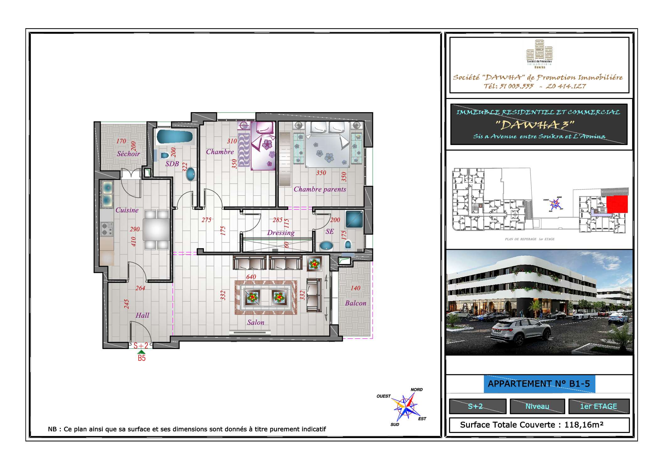 Appartement B1-5: S+2